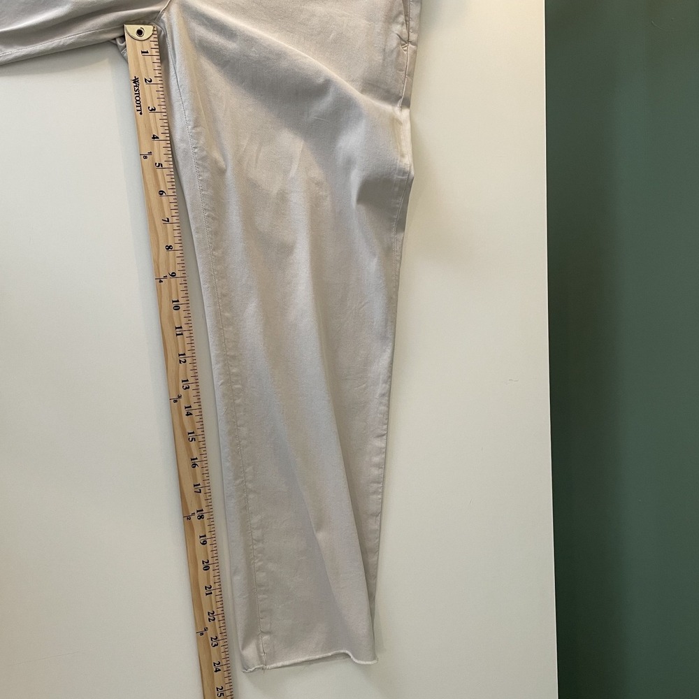 Frank & Eileen Wicklow Cotton Chino Crop Pants Khaki Sz 6 Stretch Raw Hem Casual - Picture 11 of 11